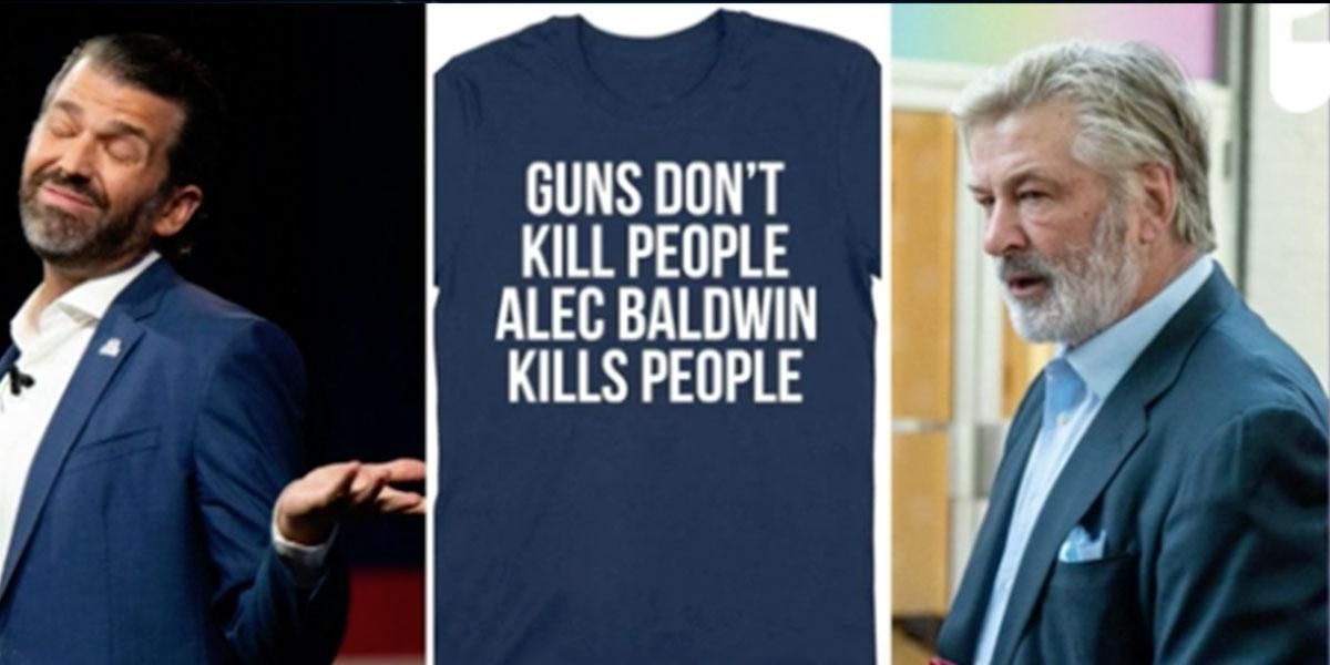 Hijo de Trump vende camisetas con burla a la tragedia de Alec Baldwin
