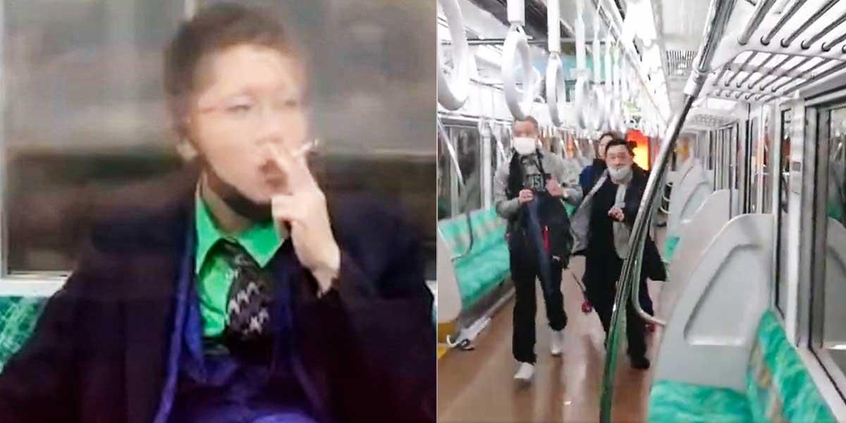 Tras acuchillar 17 personas y quemar un vagón en Tokio, hombre disfrazado de Joker se sentó a fumar