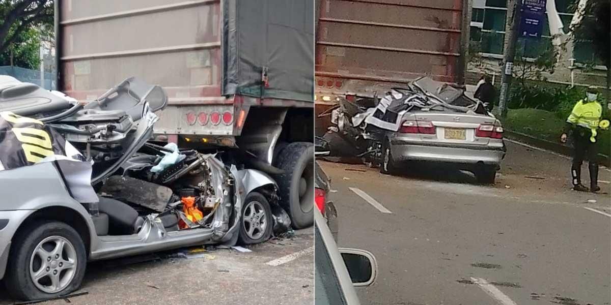 Aparatoso accidente deja una persona gravemente herida en el norte de Bogotá