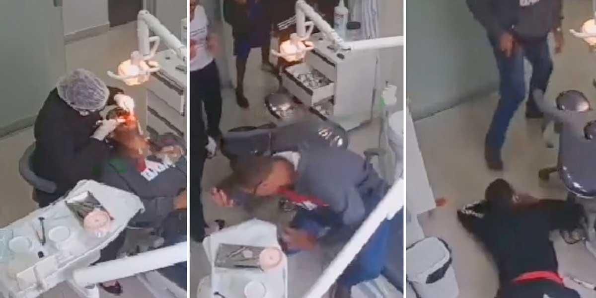 Video: Dos hombres entran a robar con cuchillo a un consultorio, pero un paciente les dispara