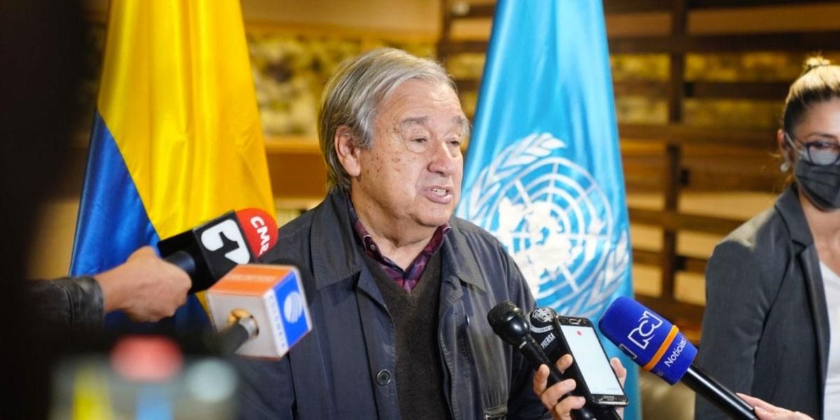 Antonio Guterres llega a Colombia para conmemorar los cinco años del acuerdo de paz