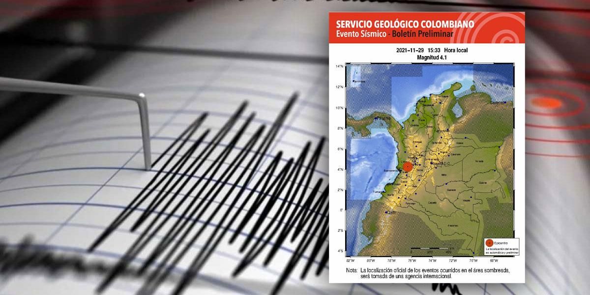 Temblor de magnitud 4,6 se registra en el Valle del Cauca