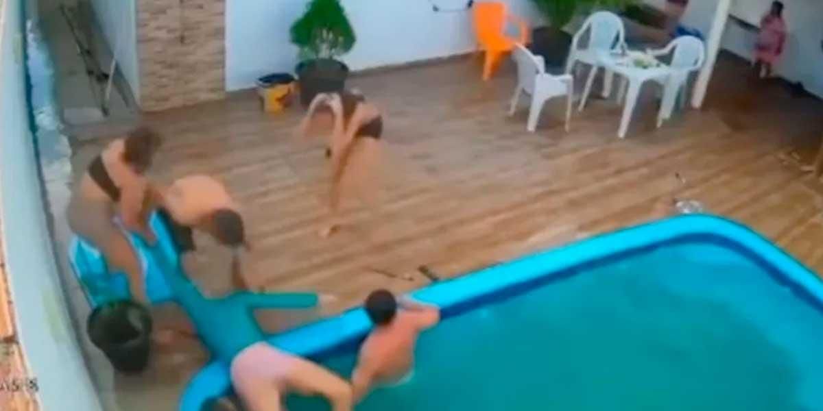 Momentos de angustia vivió una familia cuando una menor quedó atrapada en el filtro de la piscina