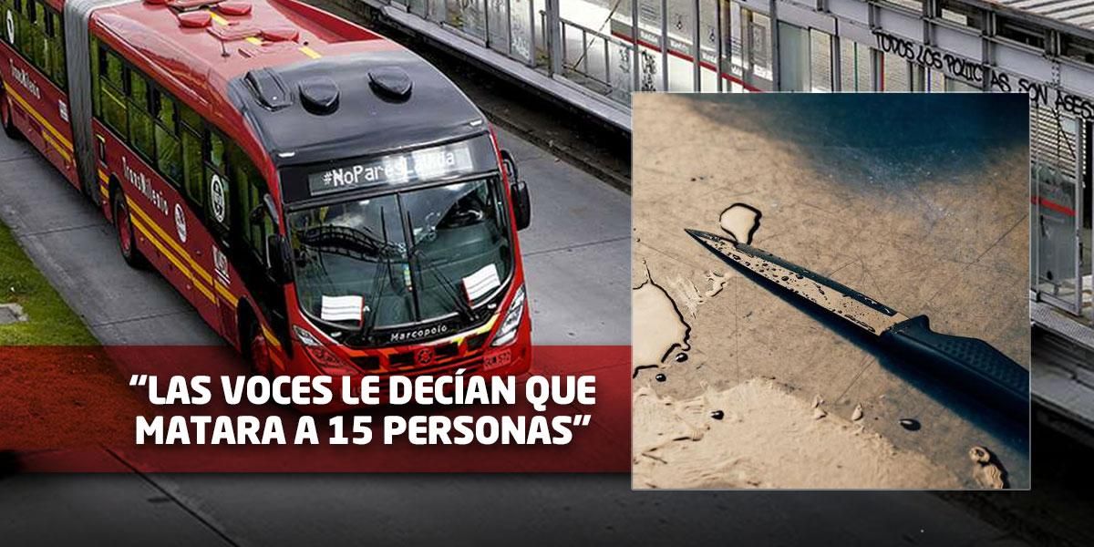 Joven hirió con un cuchillo a varias personas en TransMilenio