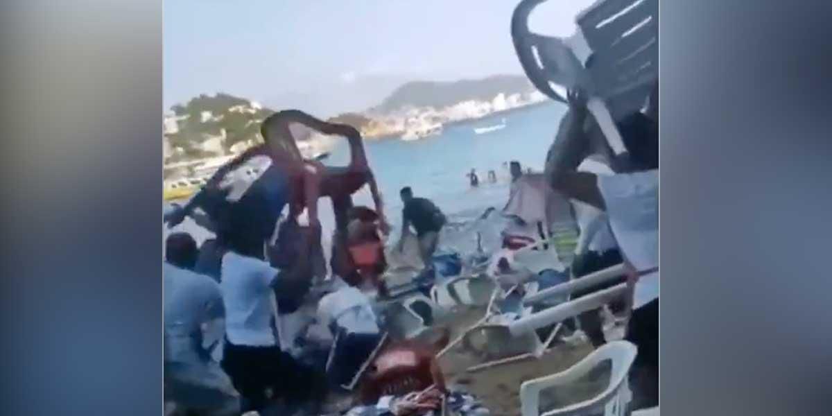 Video: en batalla campal termina pelea entre meseros y turistas. Hay varios heridos