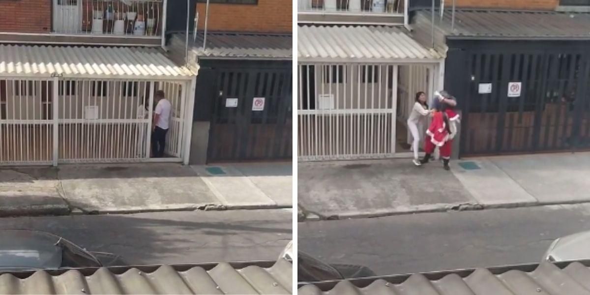 Vecinos pillaron a mujer con su amante disfrazado de Papá Noel