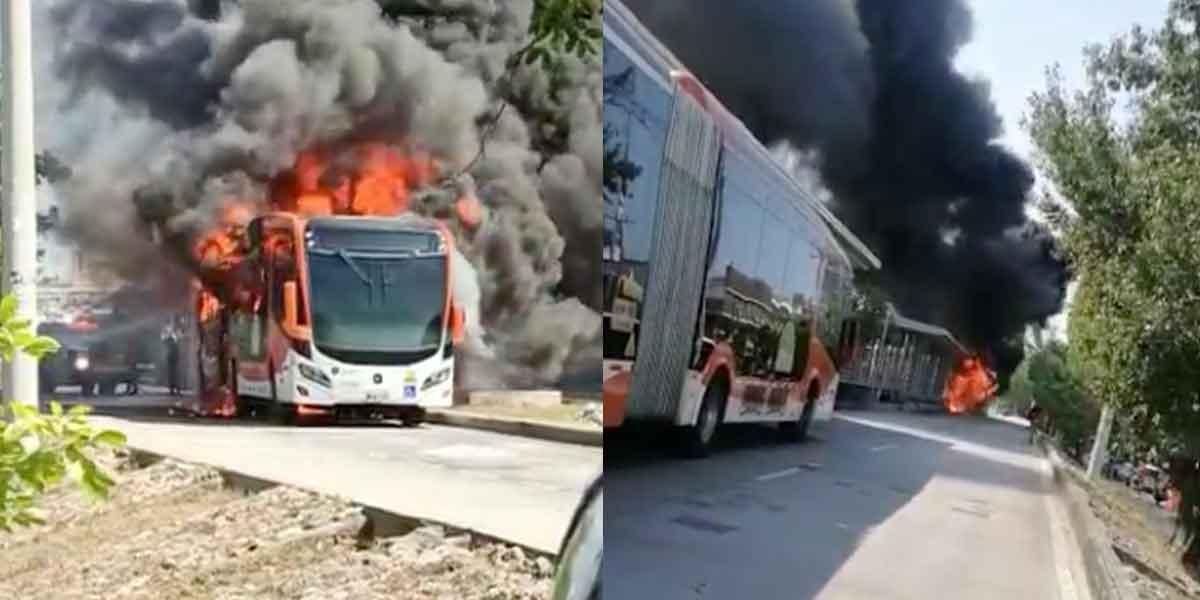 Bus incendiado