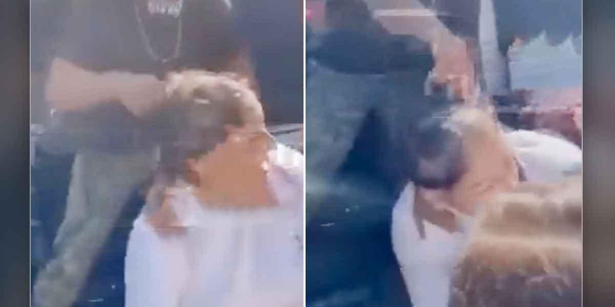 (Video) Delincuentes rapan a la fuerza la cabeza a una mujer por haberles pitado para que avanzaran
