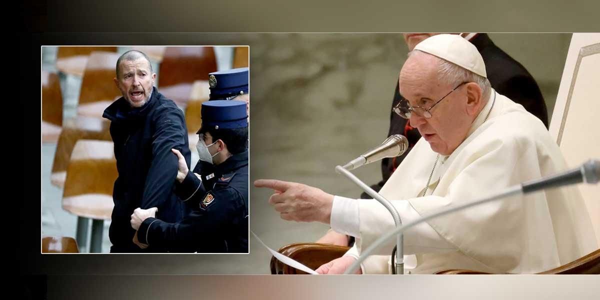 (Vídeo) ‘Esta no es la Iglesia de Dios’: Hombre interrumpe audiencia del Papa y esto le respondió