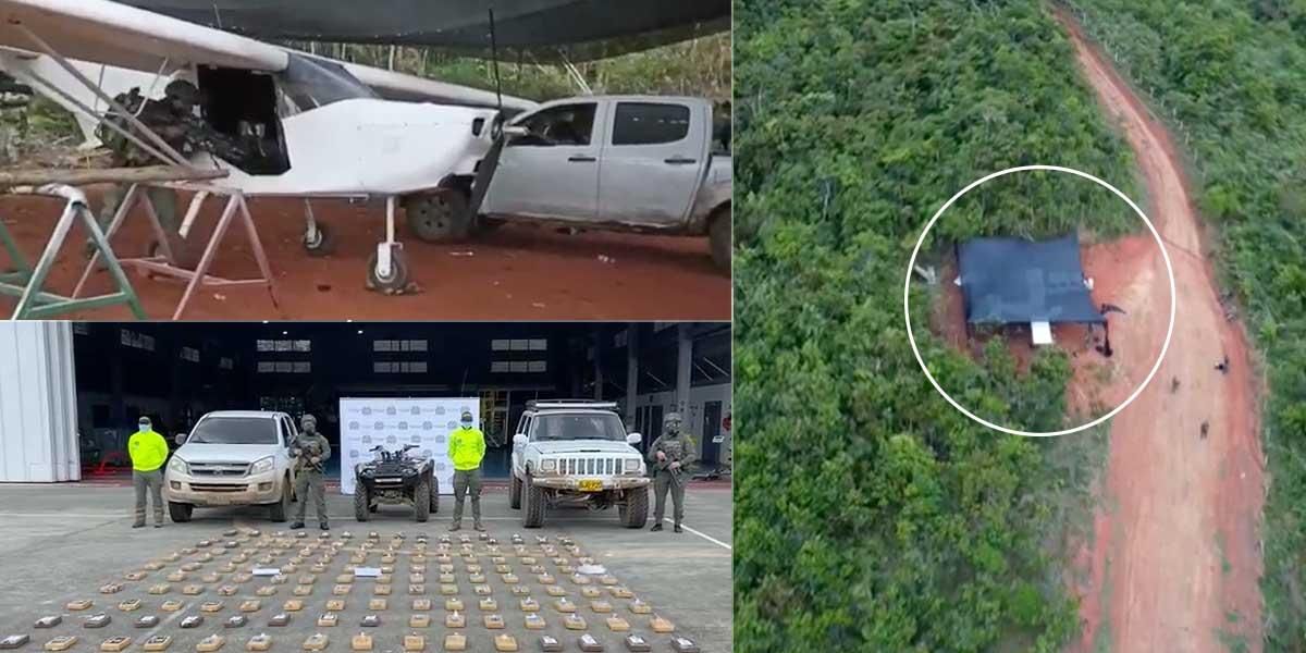 Hallan avioneta con 183 kilos de cocaína que irían del Valle del Cauca hacía Centroamérica