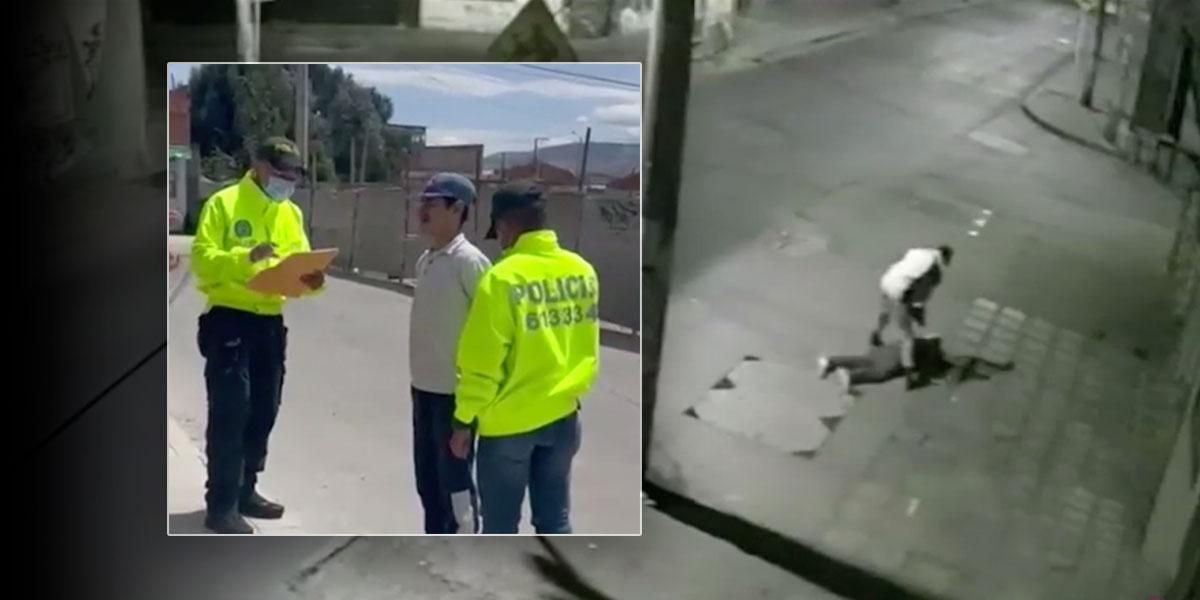 (Videos) Con piedras sujeto golpeaba a sus víctimas para robarlas en Bogotá