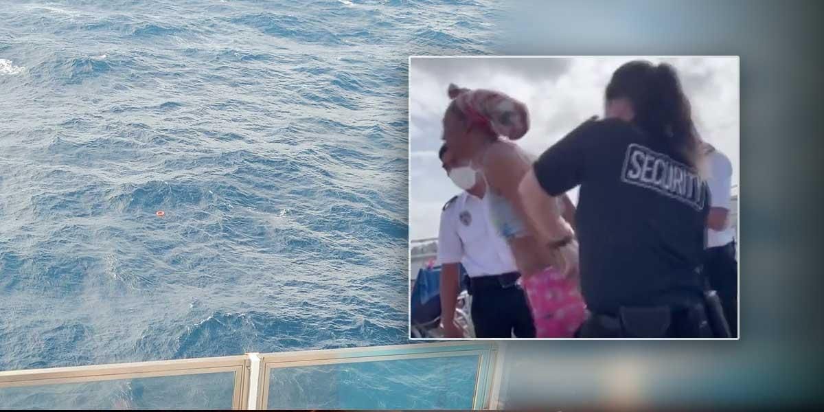 (Video) El extraño caso de mujer desaparecida tras saltar por la borda de un crucero luego de ser detenida