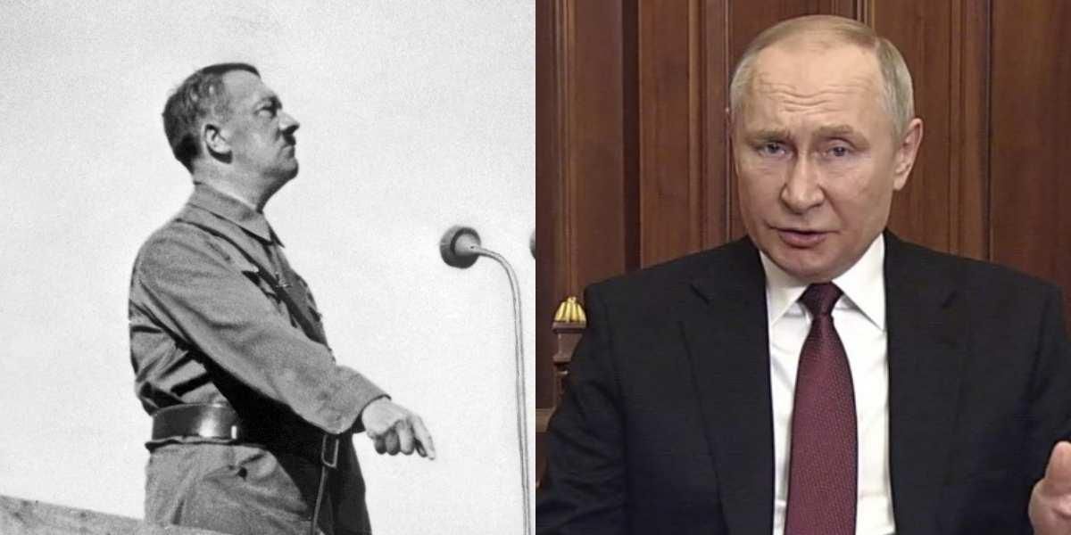 Con provocadora caricatura, Ucrania compara a Putin con Hitler  en redes