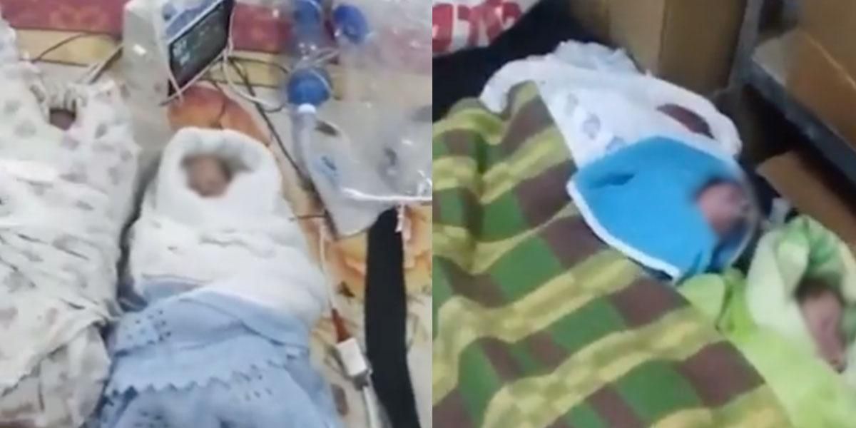 (Video) Bebés recién nacidos tuvieron que ser trasladados a un refugio antibombas en Ucrania