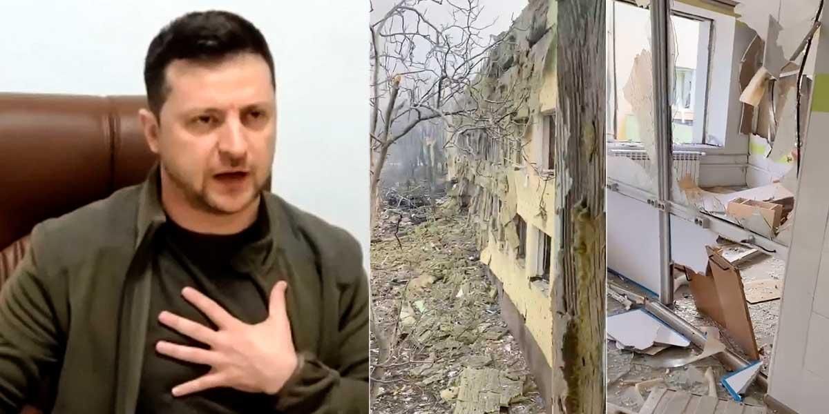 “Es una atrocidad”: Zelensky denuncia que Rusia bombardeó un hospital materno infantil de Ucrania