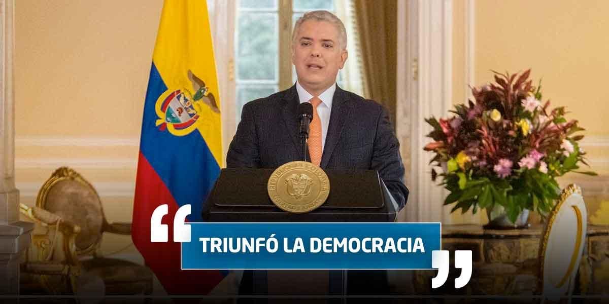 “Triunfó la democracia”: Iván Duque tras elecciones al Congreso y la Consulta Presidencial