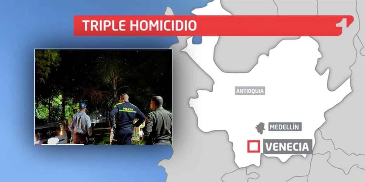 Asesinan a tres personas, entre ellas dos menores, en Venecia, Antioquia