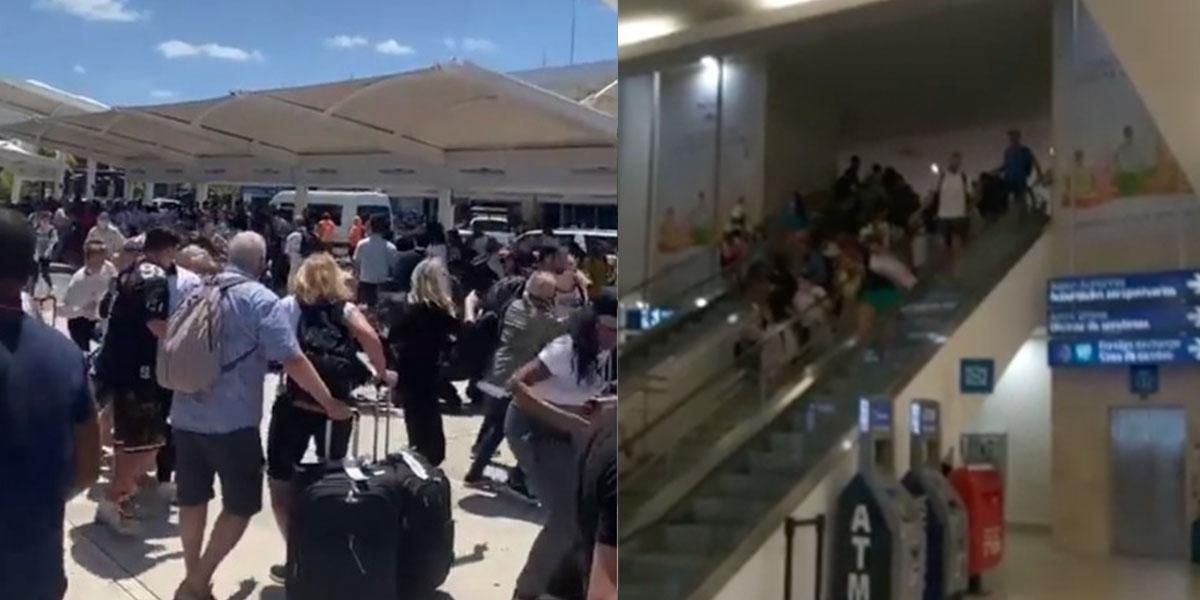 Caos en aeropuerto de Cancún por supuesto tiroteo