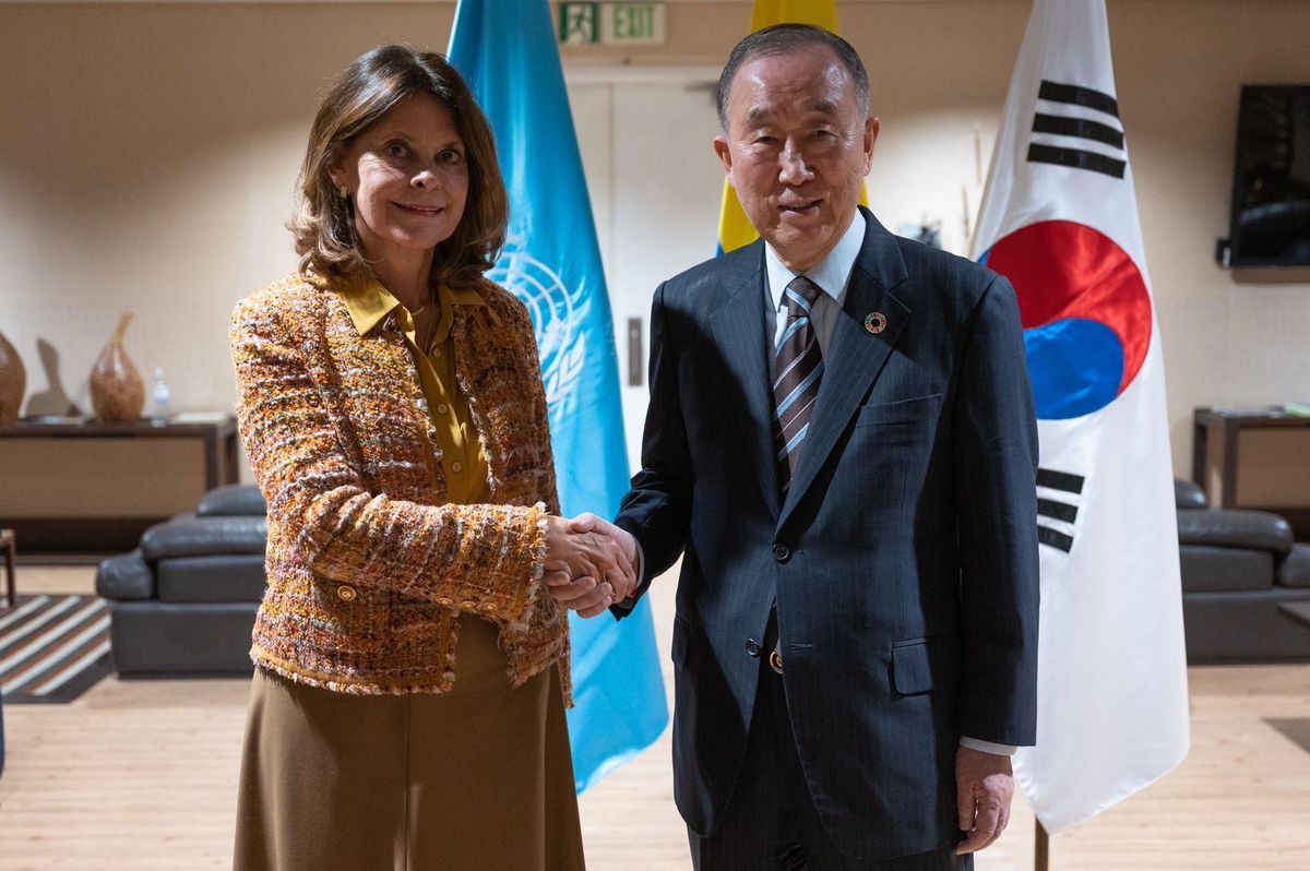 Con la llegada del exsecretario de la ONU, se celebra el 60° aniversario de relaciones diplomáticas entre Colombia y Corea