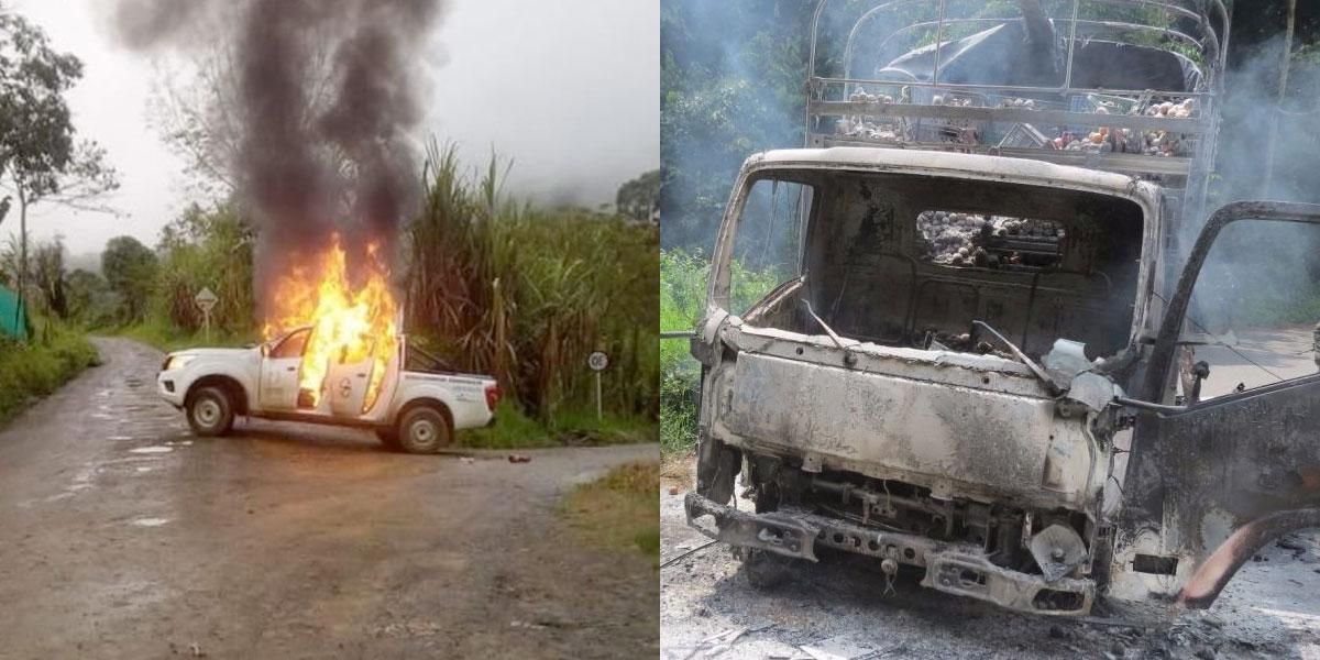 Jornada violenta en Antioquia por paro armado: 60 ataques contra el transporte y un policía muerto