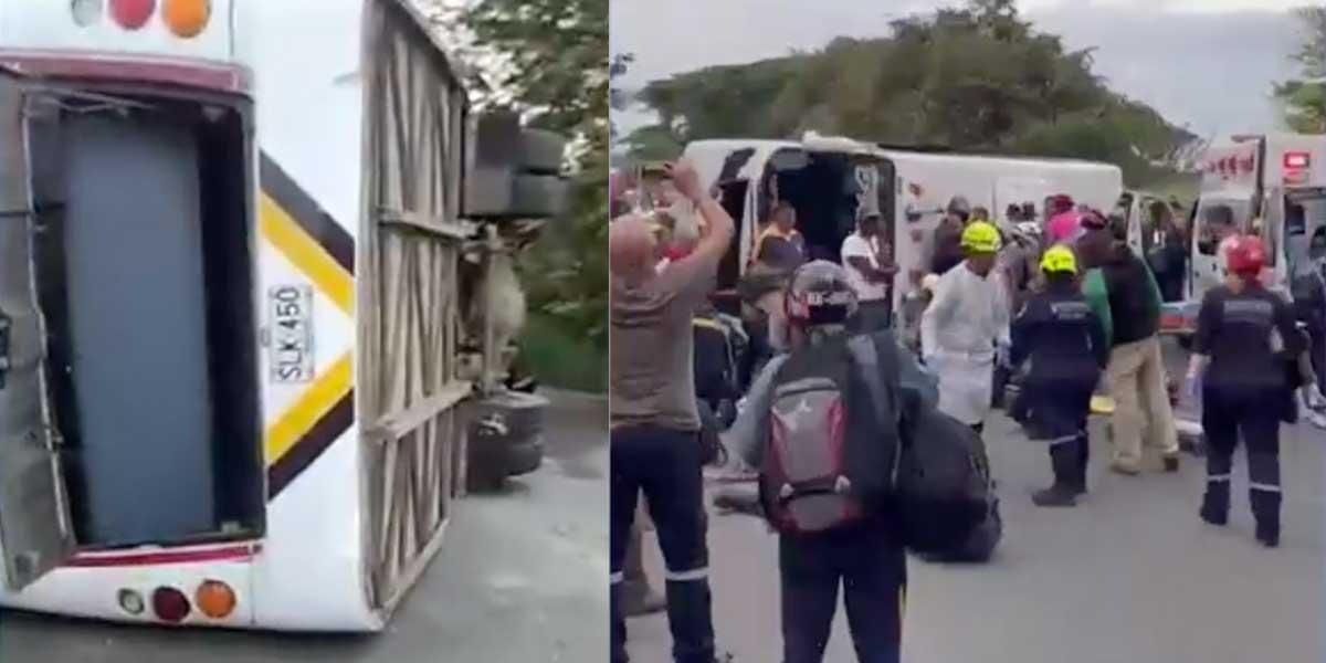 Fatal accidente de bus: Deja 15 heridos en vía del municipio de Pradera, Valle del Cauca