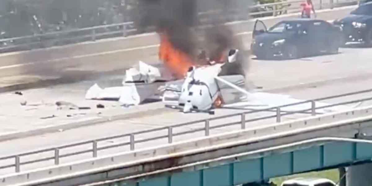 Un muerto y cinco heridos al caer una avioneta en un puente de Miami Beach