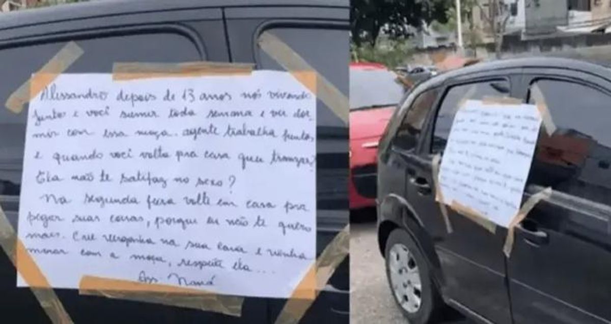 Se cansó de las infidelidades de su marido y le dejó un curioso mensaje en su carro