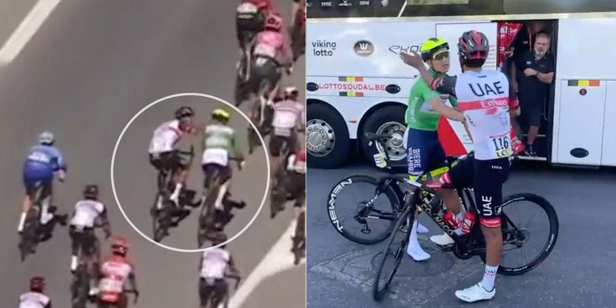 Vergonzoso: Ciclista colombiano Juan Sebastián Molano agredió a competidor en plena carrera y después en la meta