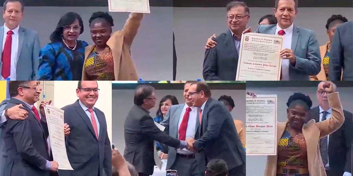 Gustavo Petro y Francia Márquez reciben las credenciales de presidente y vicepresidenta de la República de Colombia