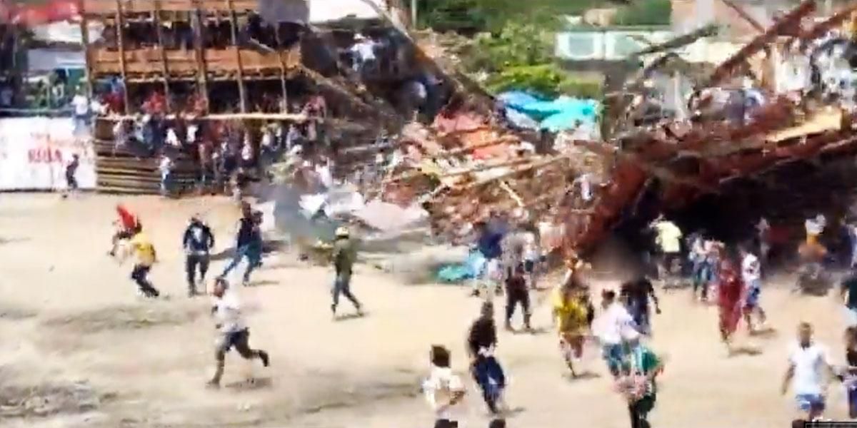 Video | Tragedia en corralejas en Tolima: Impactante desplome en la plaza de toros de El Espinal