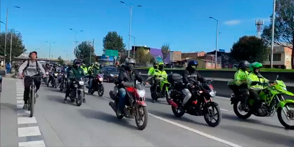 Así avanza la jornada de protestas de motociclistas en Bogotá
