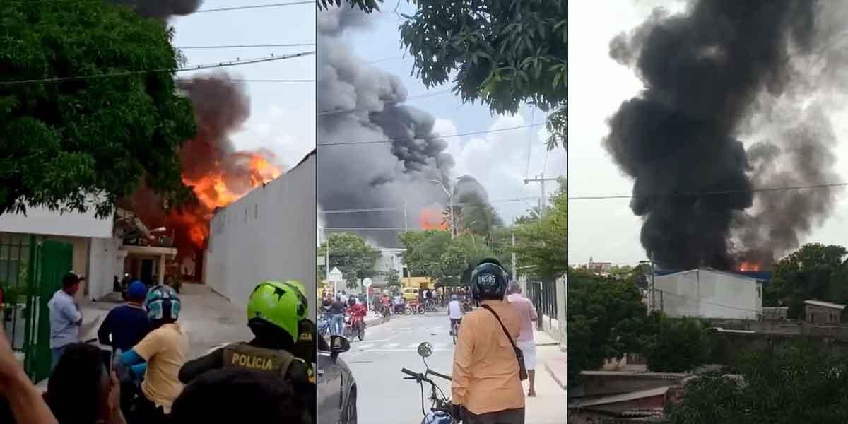 Grave incendio en fábrica de químicos en Barranquilla