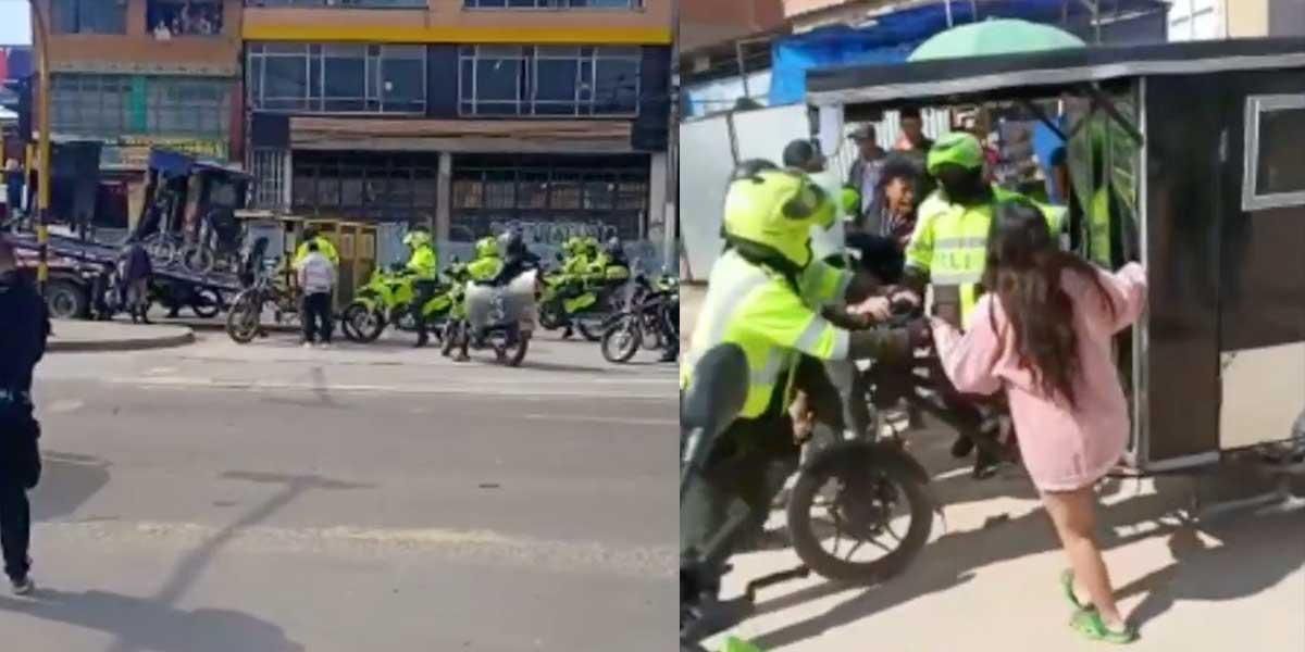 Se registran disturbios en Patio Bonito por operativo contra bicitaxis