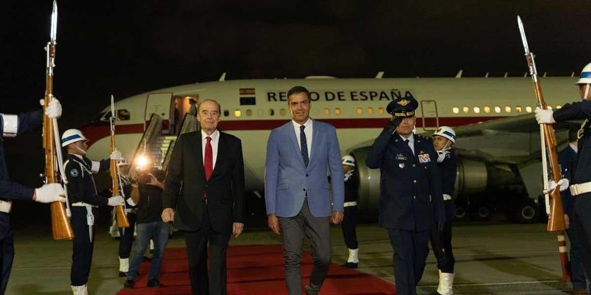 Presidente del Gobierno de España, Pedro Sánchez, aterrizó en Colombia