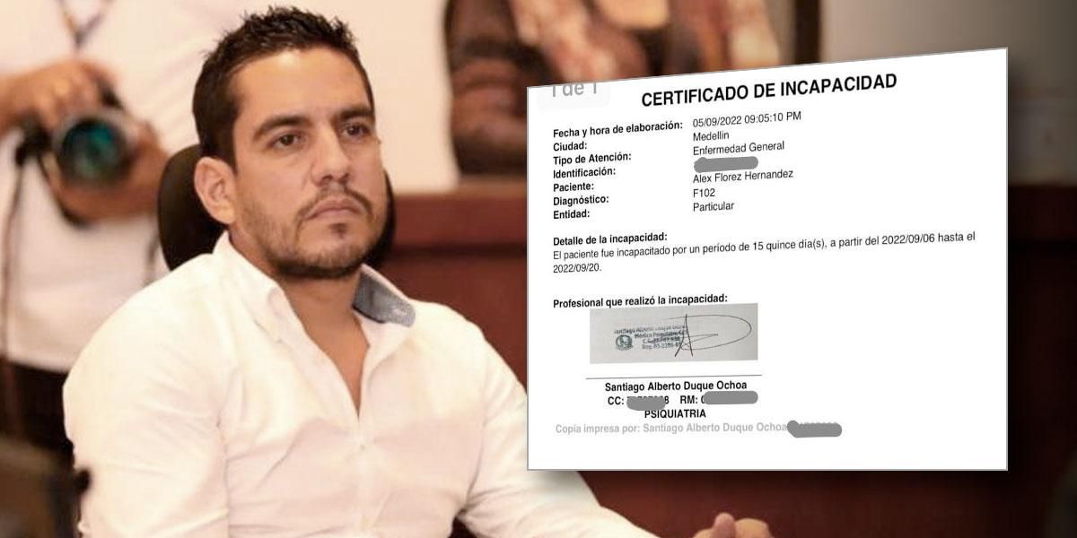 Alex Floréz presentó incapacidad médica, por 15 días, tras escándalo en Cartagena