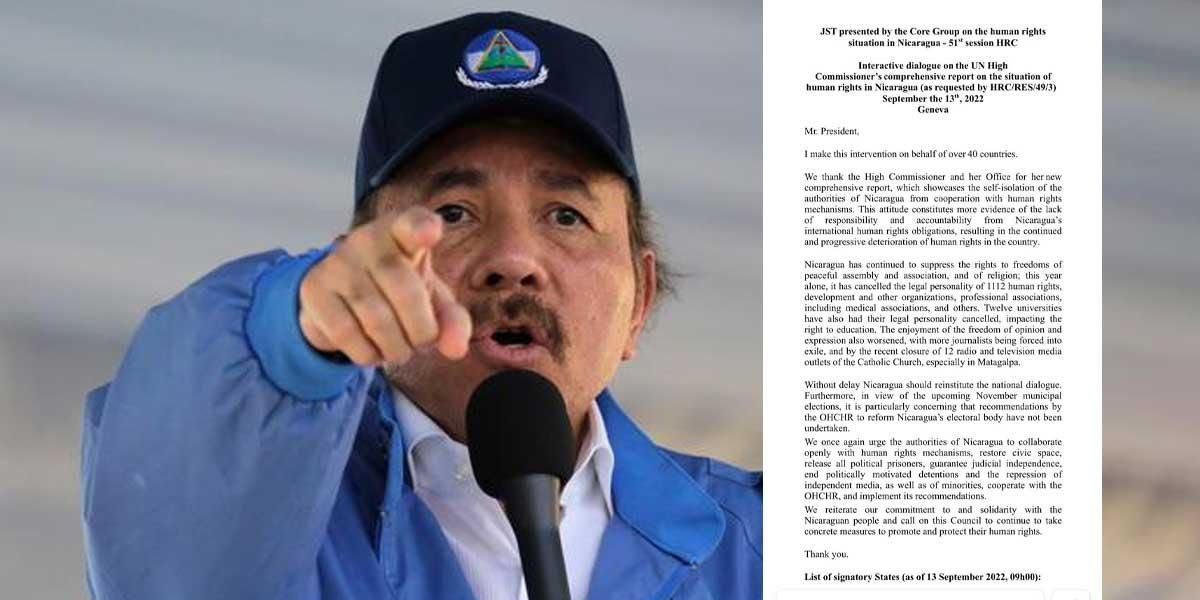 Colombia junto a países de la ONU, firman carta de condena al régimen de Daniel Ortega
