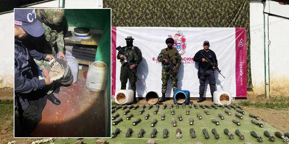 Incautan más de 60 granadas en Cauca: armamento tendría como objetivo atentar contra la Fuerza Pública