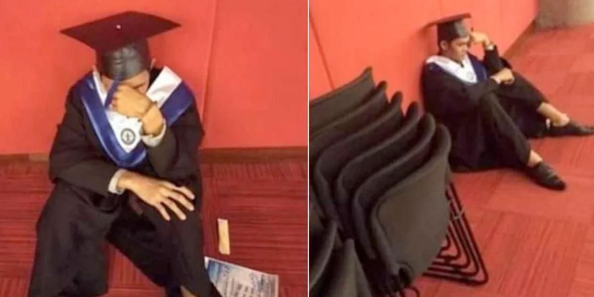 Se graduó de su universidad, pero lloró desconsoladamente porque su familia “no quiso” asistir a la ceremonia