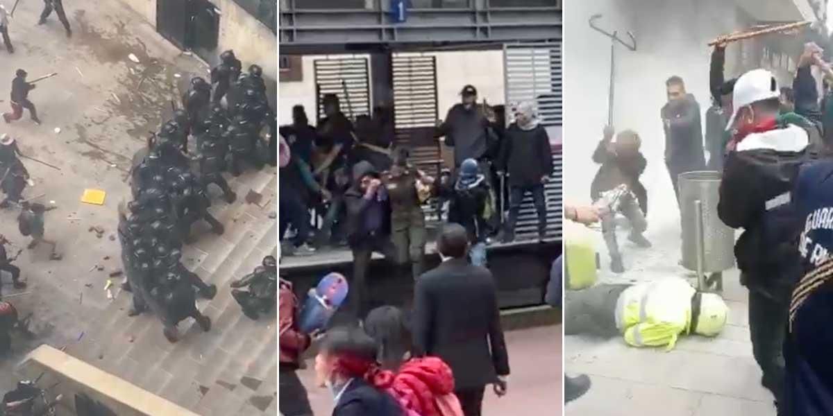 En vivo | Violenta jornada de protesta: 27 heridos, entre ellos policías, gestores de Convivencia y civiles