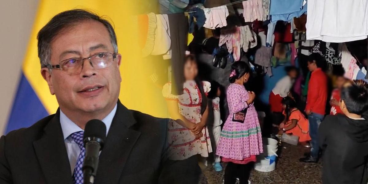 Presidente Petro anuncia llegada de ayuda humanitaria a comunidad indígena emberá hacinada en Bogotá