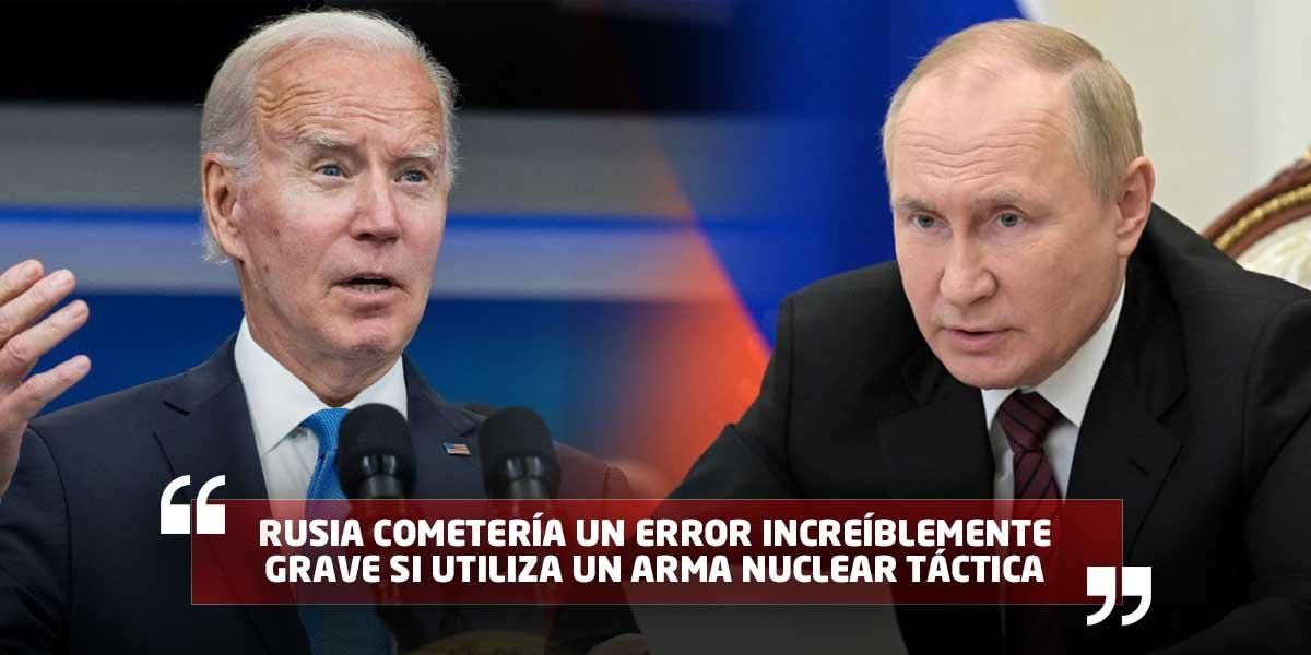 Biden advierte de que Rusia cometería un grave error si usa armamento nuclear