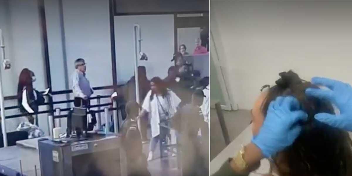 En diferentes aeropuertos, dos mujeres fueron capturadas por llevar cocaína en sus pelucas