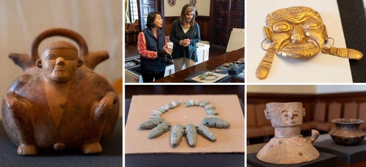 76 piezas arqueológicas volvieron a Colombia en el avión presidencial