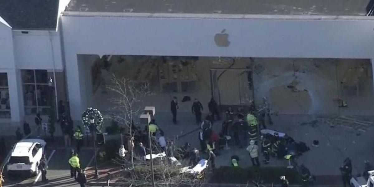 Carro se estrella contra tienda de Apple en EE. UU. y deja un muerto y 16 heridos