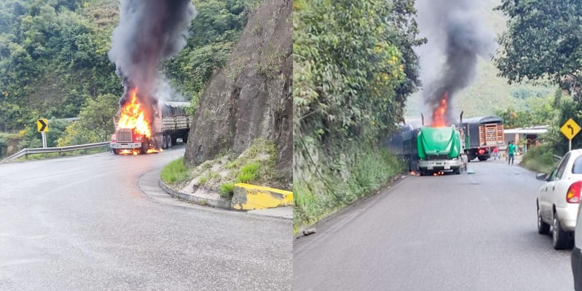 Ocho tractomulas quemadas en la vía Ocaña-Cúcuta: No hay heridos