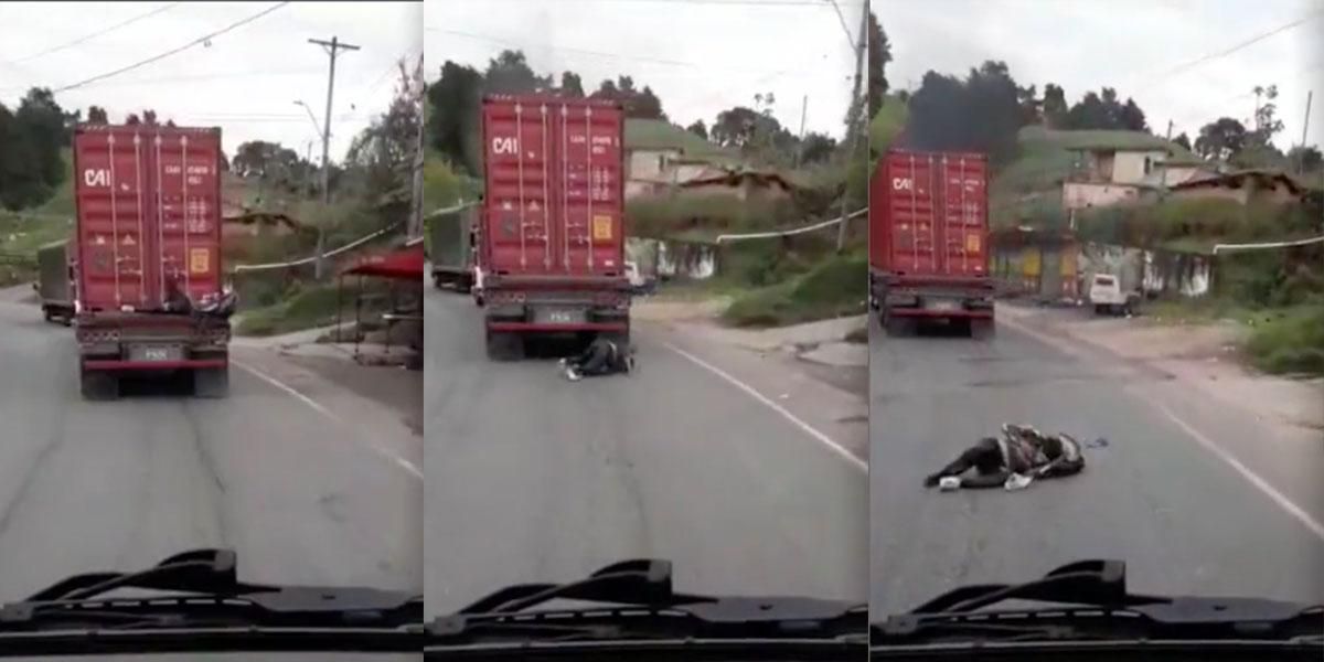 Qué peligro: Hombre que viajaba escondido en un camión se queda dormido y cae a la vía