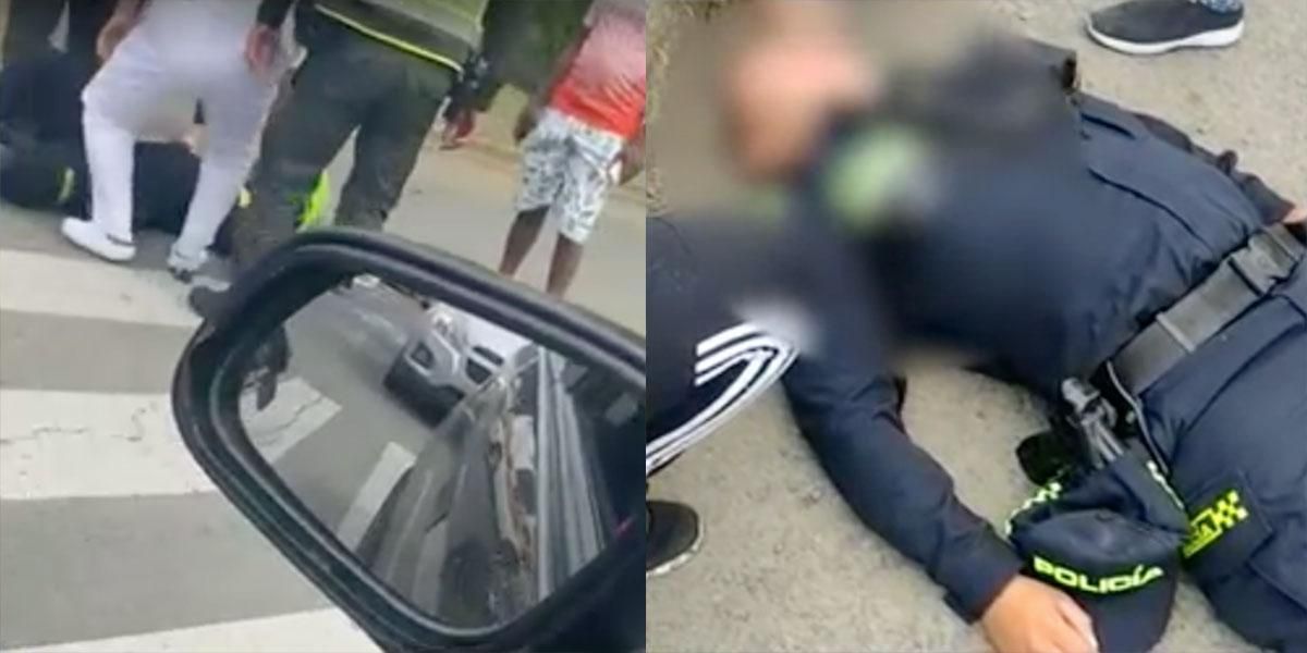 Dos policías arrollados por presunto ebrio al volante en Cali: uno de ellos está en coma