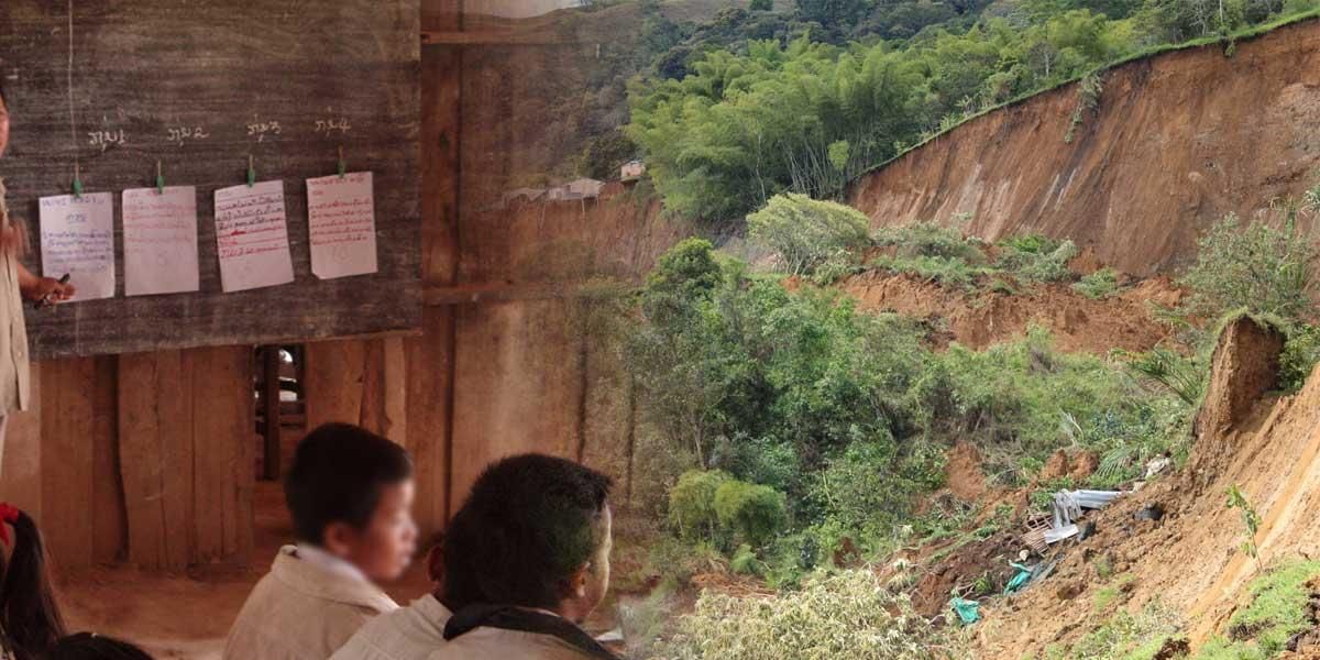 Buscan reubicar 37 docentes: 14 sedes educativas afectadas por el deslizamiento en Rosas, Cauca