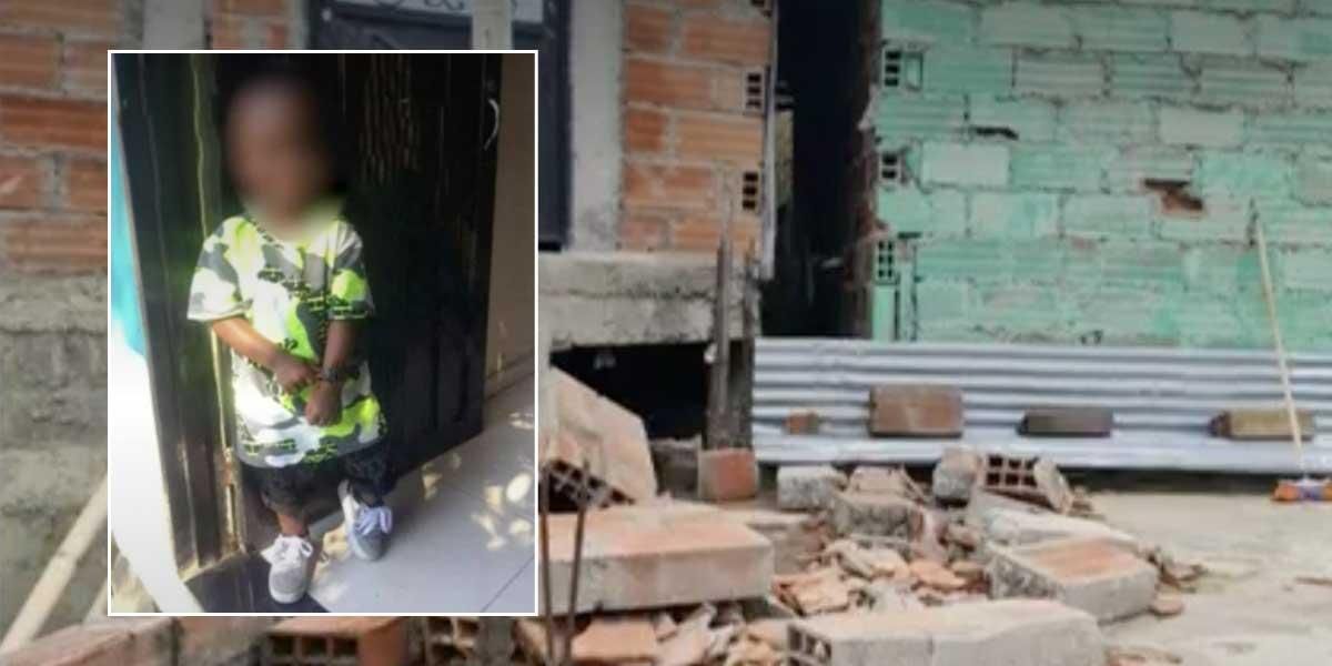 En Medellín: niño de 4 años murió aplastado por muro que se desplomó en su casa
