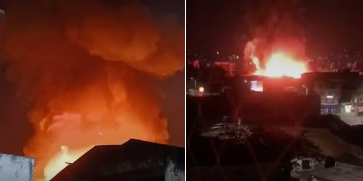 Colosal incendio destruyó dos empresas en Envigado